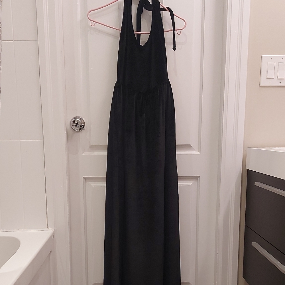 Boohoo Black Backless Dress